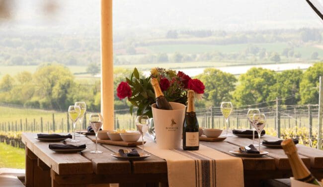 roebuck tipi shoot-06 Roebuck Estates sparkling wine tipi styled tables with view to countryside